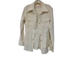 DINA BAR-EL EGGSHELL WHITE SNAP FRONT JACKET SZ 6